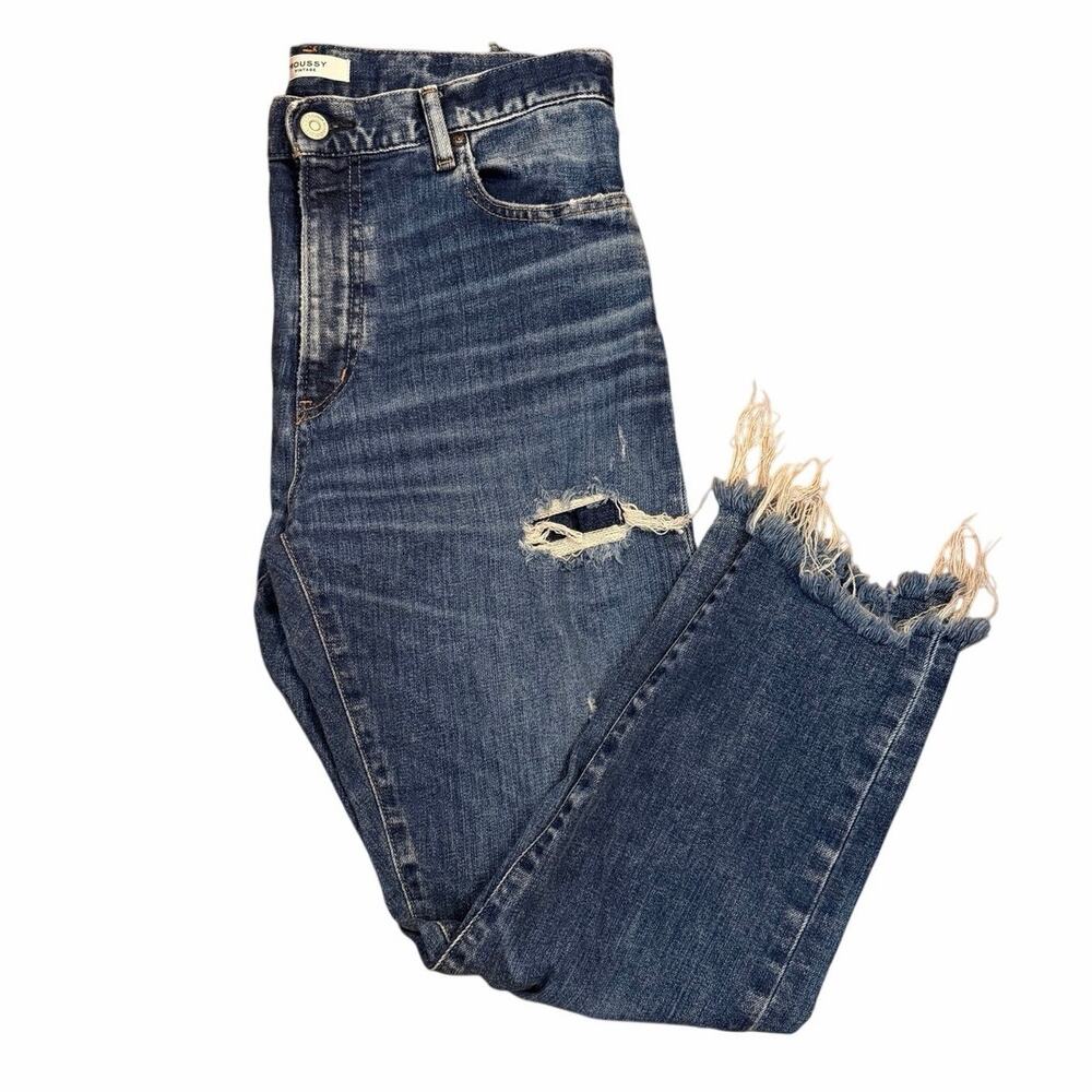 MOUSSY Vintage Japanese Destroyed Frayed Hem Denim Jeans Size 29